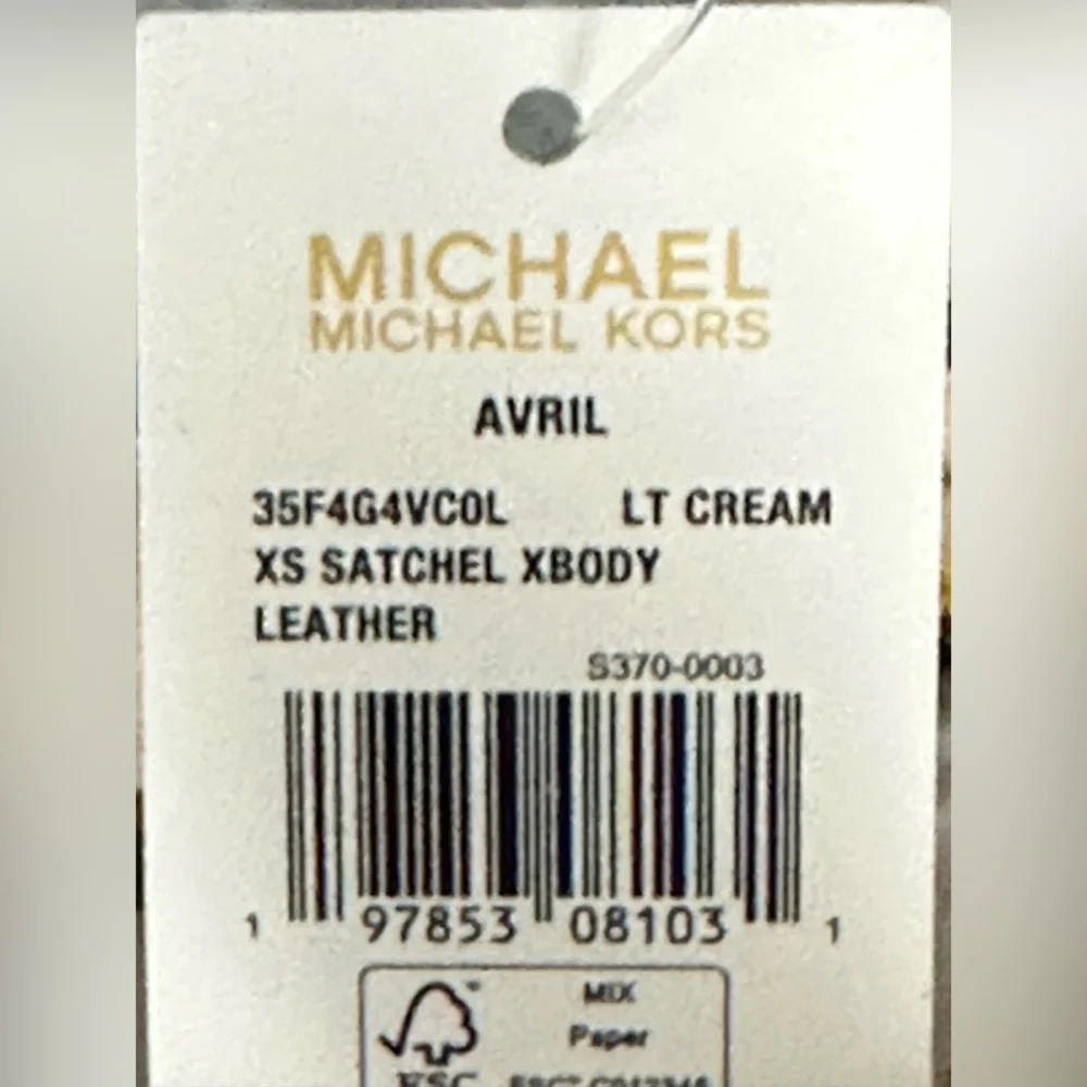 Michael Kors - Avril Extra-Small Leather Crossbody Satchel Light Cream       NWT - Picture 11 of 15